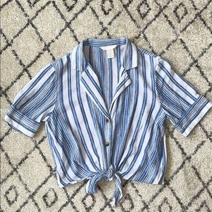 🌾H&M🌾 Striped Tie Top